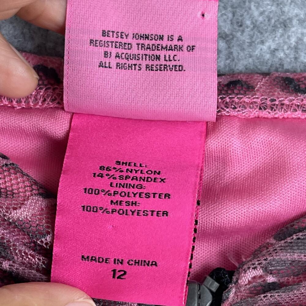 Torrid Betsey Johnson Skater Dress Womens 12‎ Black Pink Mesh Tulle Leopard NEW - Picture 7 of 16